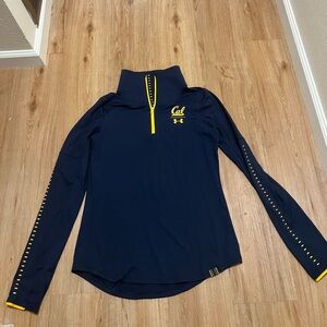 Under Armour Navy Cal HeatGear Quarter Zip Size Medium